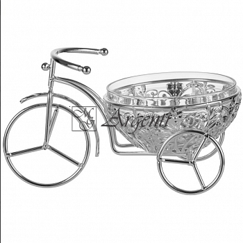 Fructiera argintata bomboniera Bicicleta