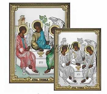 Preasfanta Treime copie dupa icoana pictata de Sf.Andrei Rublev placata cu aur si argint-cadouri nasi,casa noua,botez,cununie